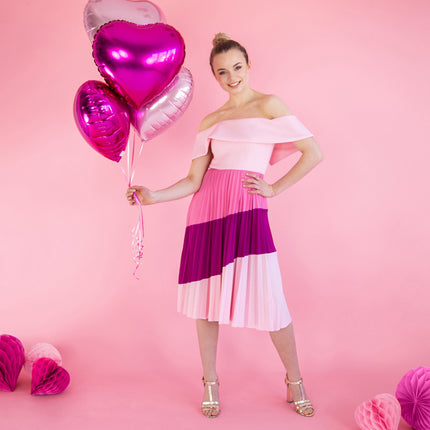 Palloncino ad elio Cuore fucsia vuoto 45 cm