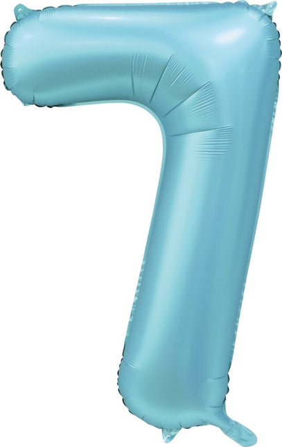 Palloncino figura azzurro 7 anni lucido 86 cm