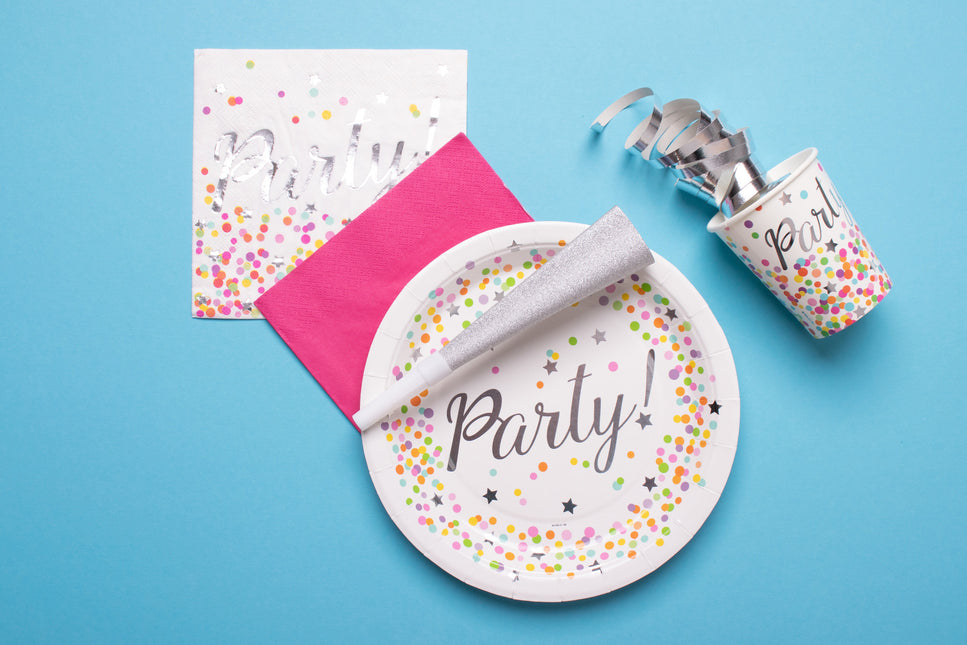 Tovaglioli per feste con coriandoli 33cm 16pz