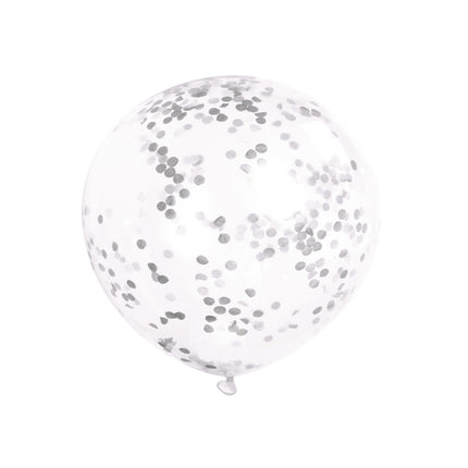 Palloncini a coriandoli argento 30cm 6pz