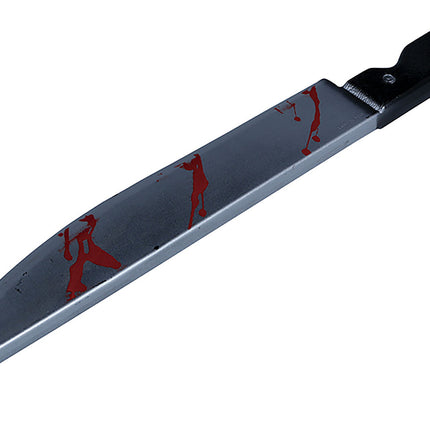 Machete finto di Halloween con sangue 45 cm