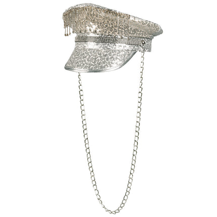 Cappello reversibile bianco perla
