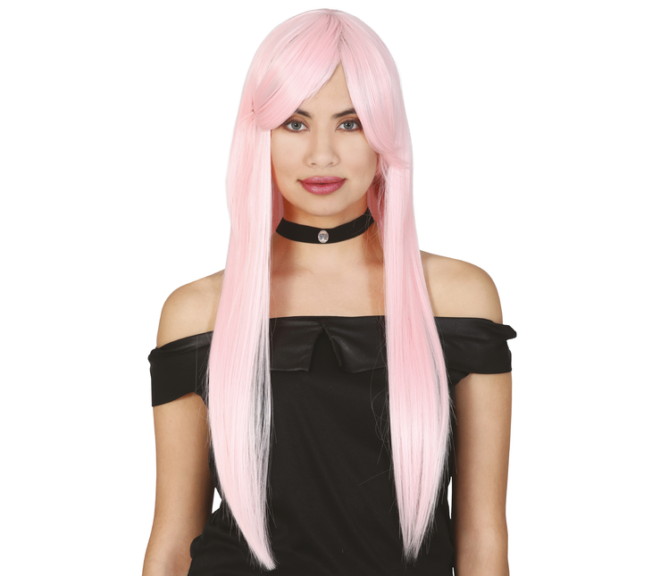 Parrucca rosa capelli lunghi