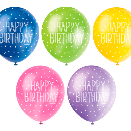 Palloncini Buon Compleanno Puntini 30cm 5pz