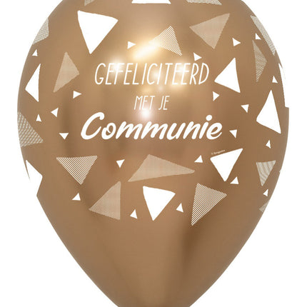 Palloncini Congratulazioni per la Comunione Triangoli Reflex Oro 30cm 25pz