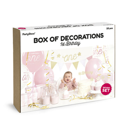 Decorazioni 1 anno Set Oro 33 pezzi