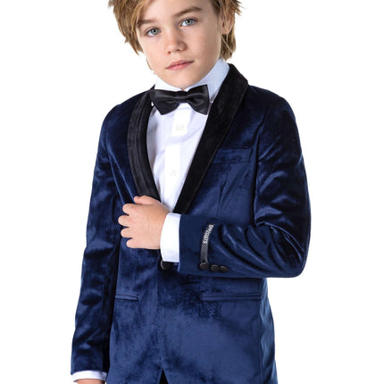 Blazer ragazzo in velluto blu scuro <tc>OppoSuits</tc>