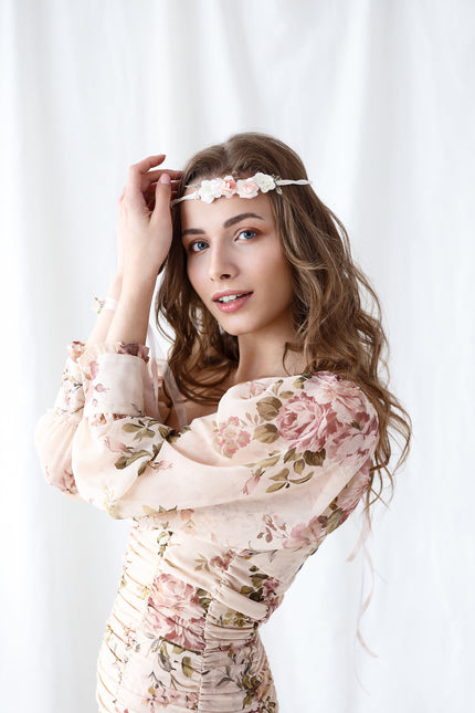 Cerchietto floreale Peachy