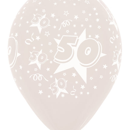 Palloncini Numero 50 Stelle Cristallo Trasparente 30cm 25pz