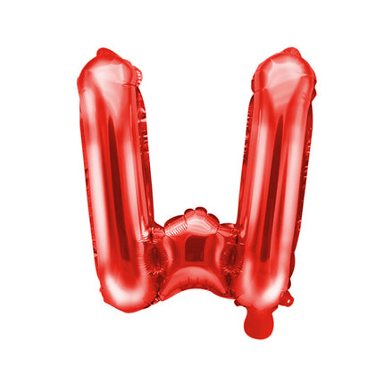 Palloncino in foil Lettera W Rosso Vuoto 35cm