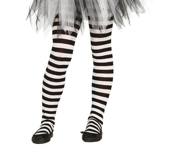 Calzamaglia di Halloween per bambino a righe bianche e nere