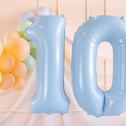 Palloncino 1 Anno Figura Azzurro Vuoto 72cm