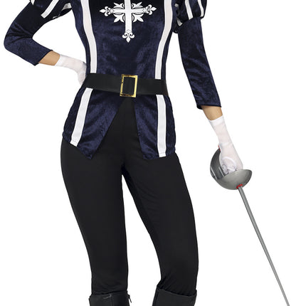 Costume da moschettiere blu da donna