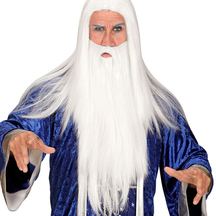 Parrucca da mago con barba