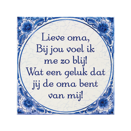 Piastrella blu Delft Cara nonna 14,5 cm