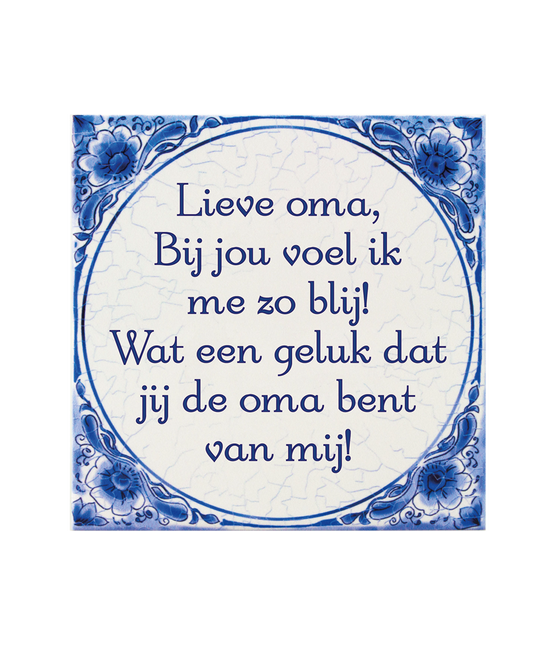 Piastrella blu Delft Cara nonna 14,5 cm