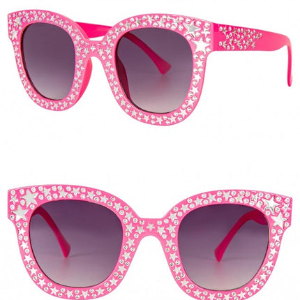 Occhiali rosa con pietre