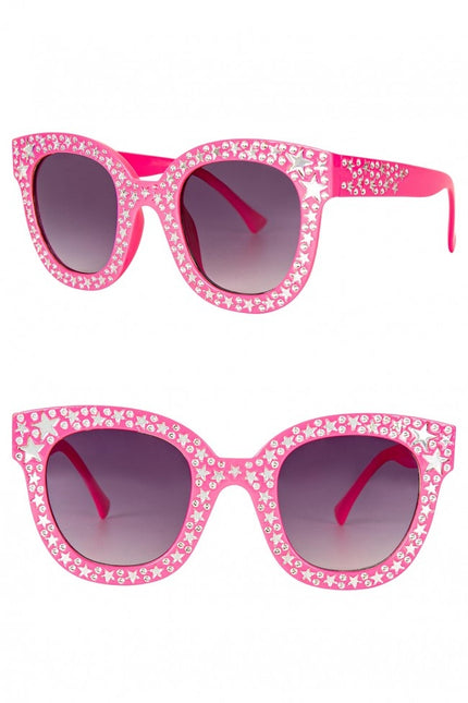 Occhiali rosa con pietre