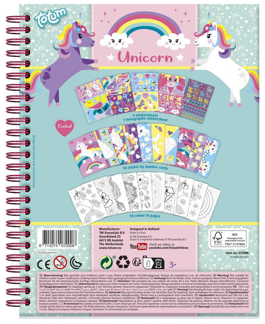 Libro di adesivi unicorno grande