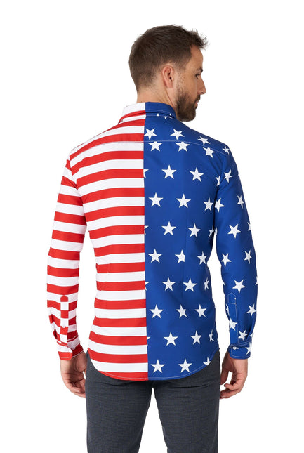 Camicia con bandiera USA da uomo <tc>Suitmeister</tc>
