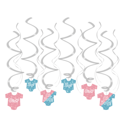 Decorazione appesa Gender Reveal 14cm 12pz
