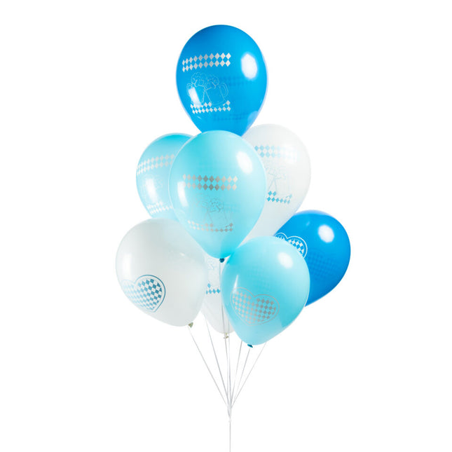 Palloncini Oktoberfest Blu Bianco 30cm 8pz