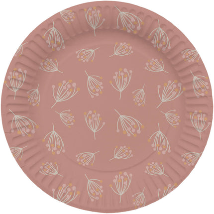 Piatti di fiori rosa 23cm 8pz