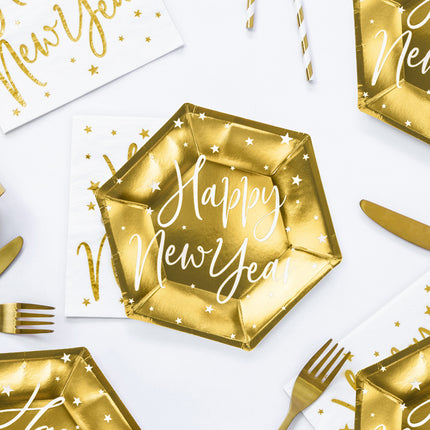 Piatti Buon Anno Oro 20cm 6pz