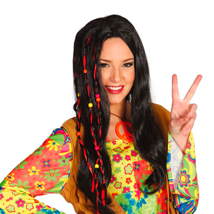 Parrucca Hippie Nera