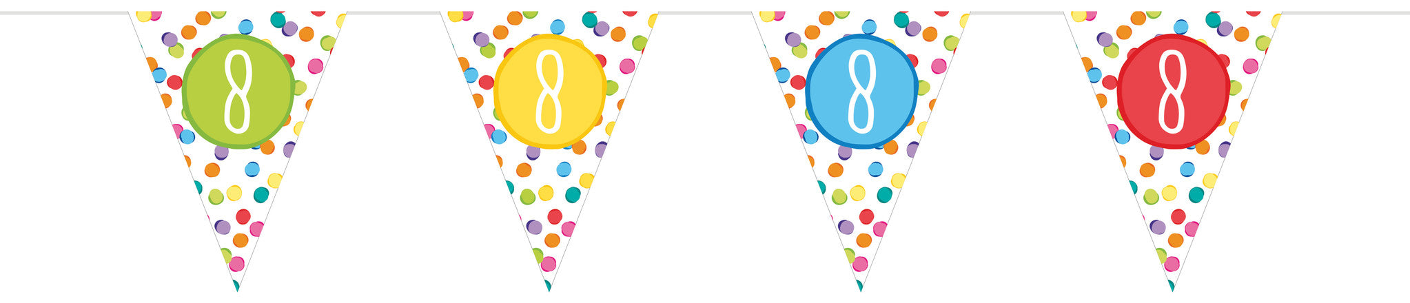 Ghirlanda 8 anni colorata 6m