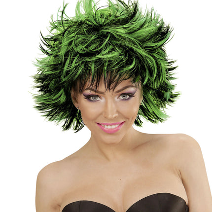 Parrucca verde nera