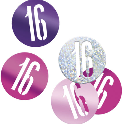 Coriandoli da tavola 16 anni rosa 14gr