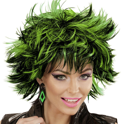 Parrucca verde nera