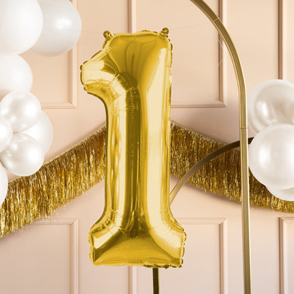 Palloncino 1 Anno Figura Oro Vuoto 72cm