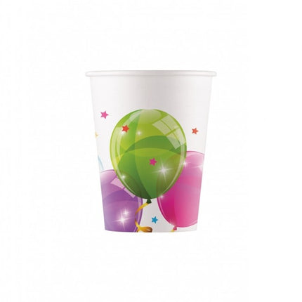 Tazze Palloncini Colorati 200ml 8pz