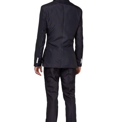 Abito Gangster gessato nero da uomo <tc>Suitmeister</tc>