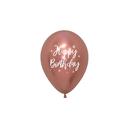 Palloncini Happy Birthday Radiant Reflex Mix 12cm 50pz