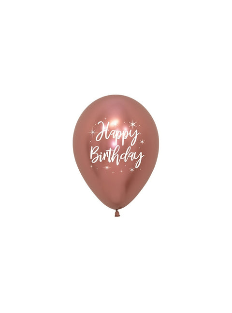 Palloncini Happy Birthday Radiant Reflex Mix 12cm 50pz