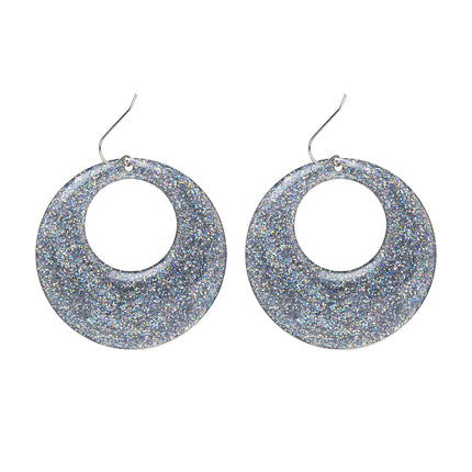Orecchini Disco 70S Argento