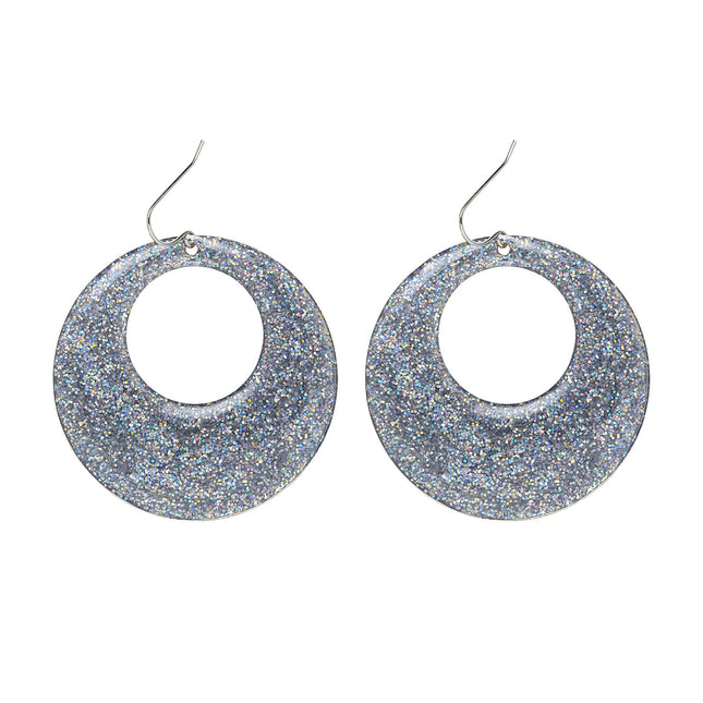 Orecchini Disco 70S Argento