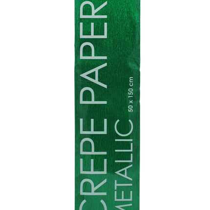 Carta crespa verde metallizzata 50 cm 1,5 m