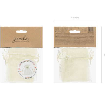 Sacchetti di organza crema 10cm 10pz