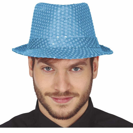 Cappello azzurro glitterato