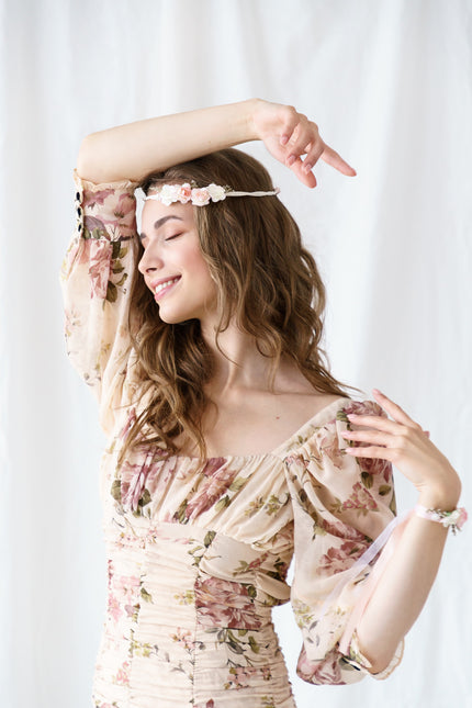Cerchietto floreale Peachy