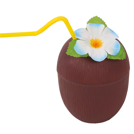 Cannuccia e fiore in vetro di cocco