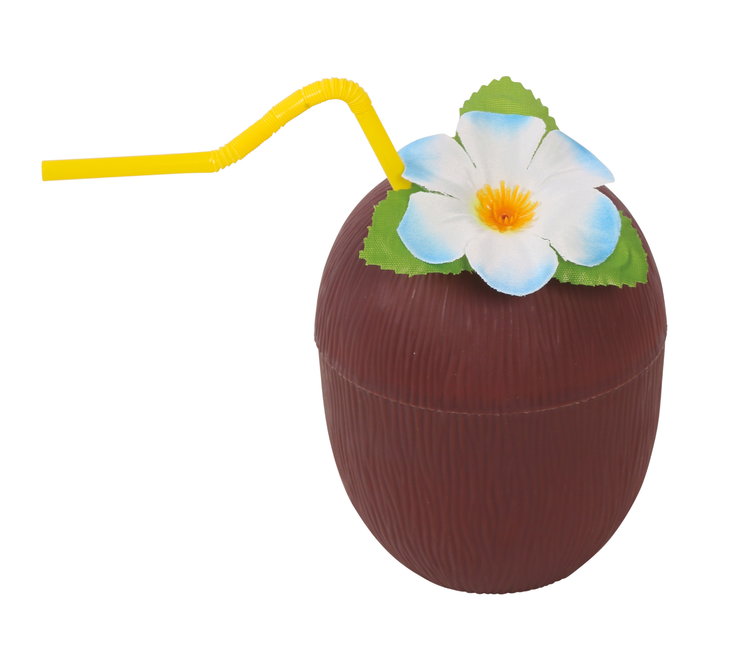 Cannuccia e fiore in vetro di cocco