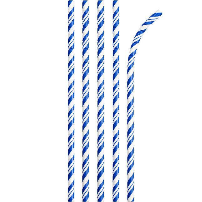 Cannucce blu a righe 24 pezzi