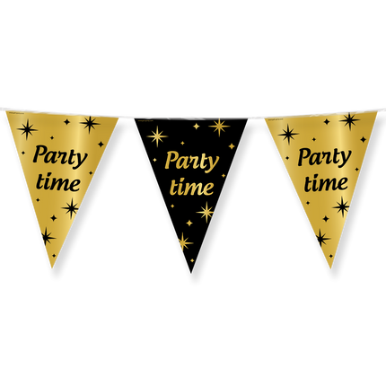 Bandiera Party Time Oro Nero 10m