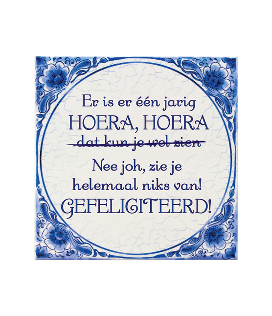 Piastrella blu di Delft There Is One Anniversary 15 cm