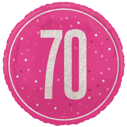 Palloncino ad elio 70 anni rosa vuoto 45 cm